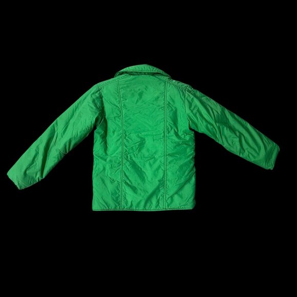 Vintage Green Puffer Coat Down Jacket 1970s Sunshine Tarp Unisex Taiwan X-Small - Picture 3 of 11